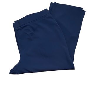 Catherines Navy Blue Flat Front Right Fit Curvy Trouser Slacks 24W Petite